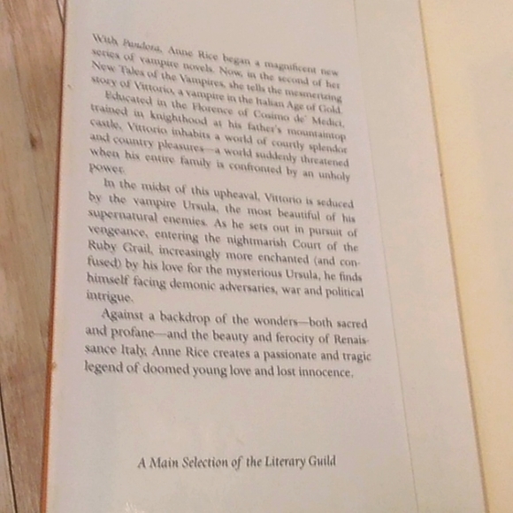 Anne Rice novel (Vittorio The Vampire) Hardcover - Picture 3 of 4